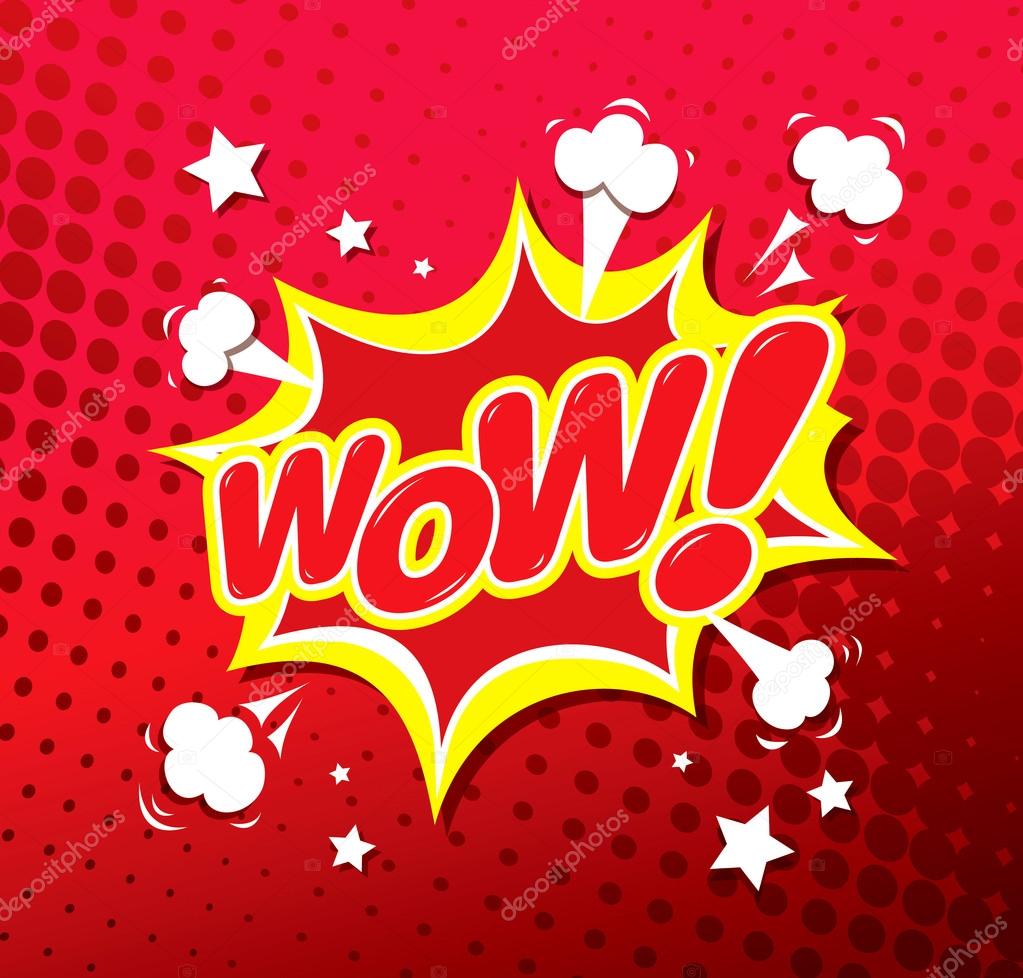 Wow! Comic speech bubble. Vector Illustration