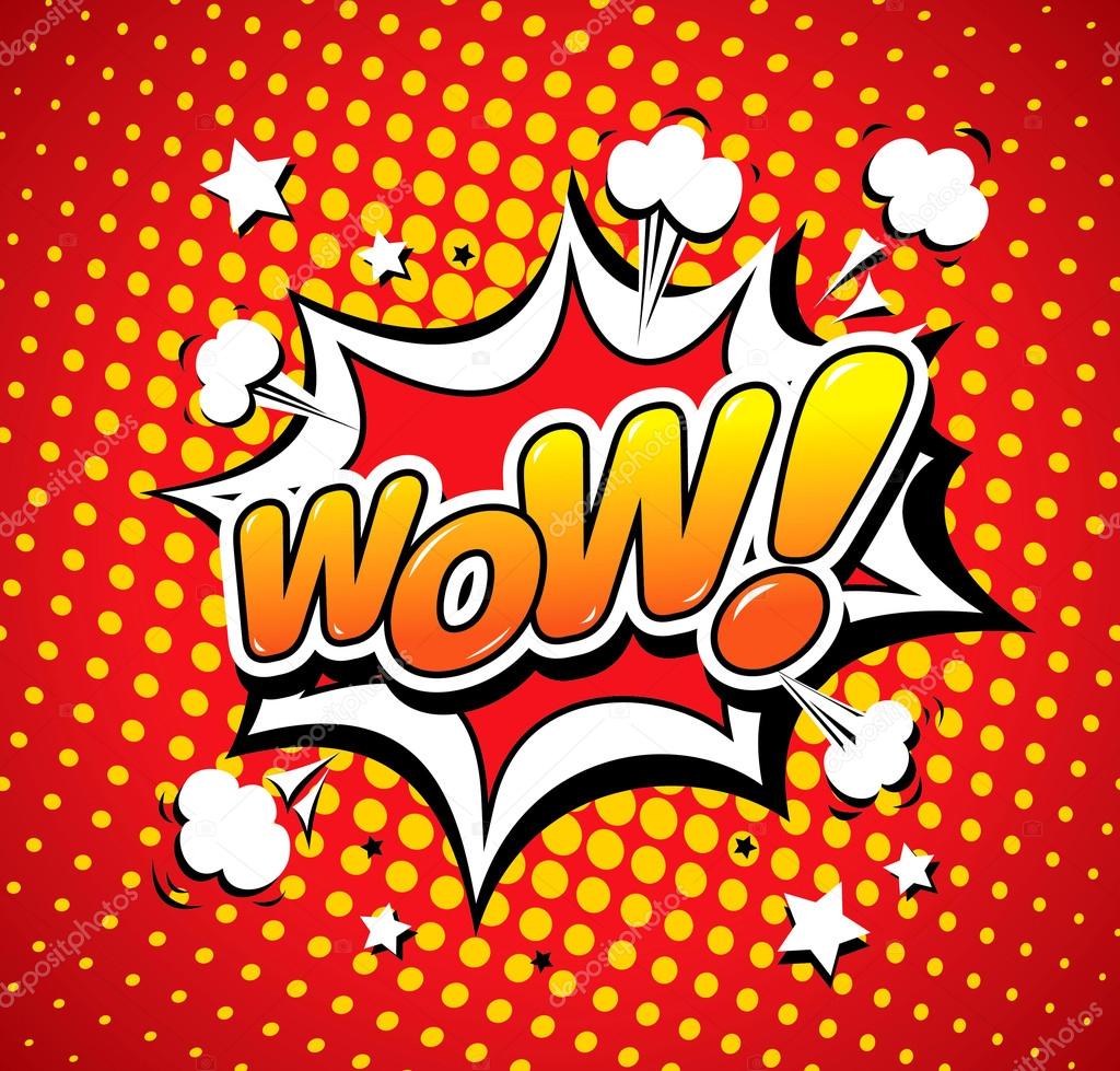 Wow! Comic speech bubble. Vector Illustration