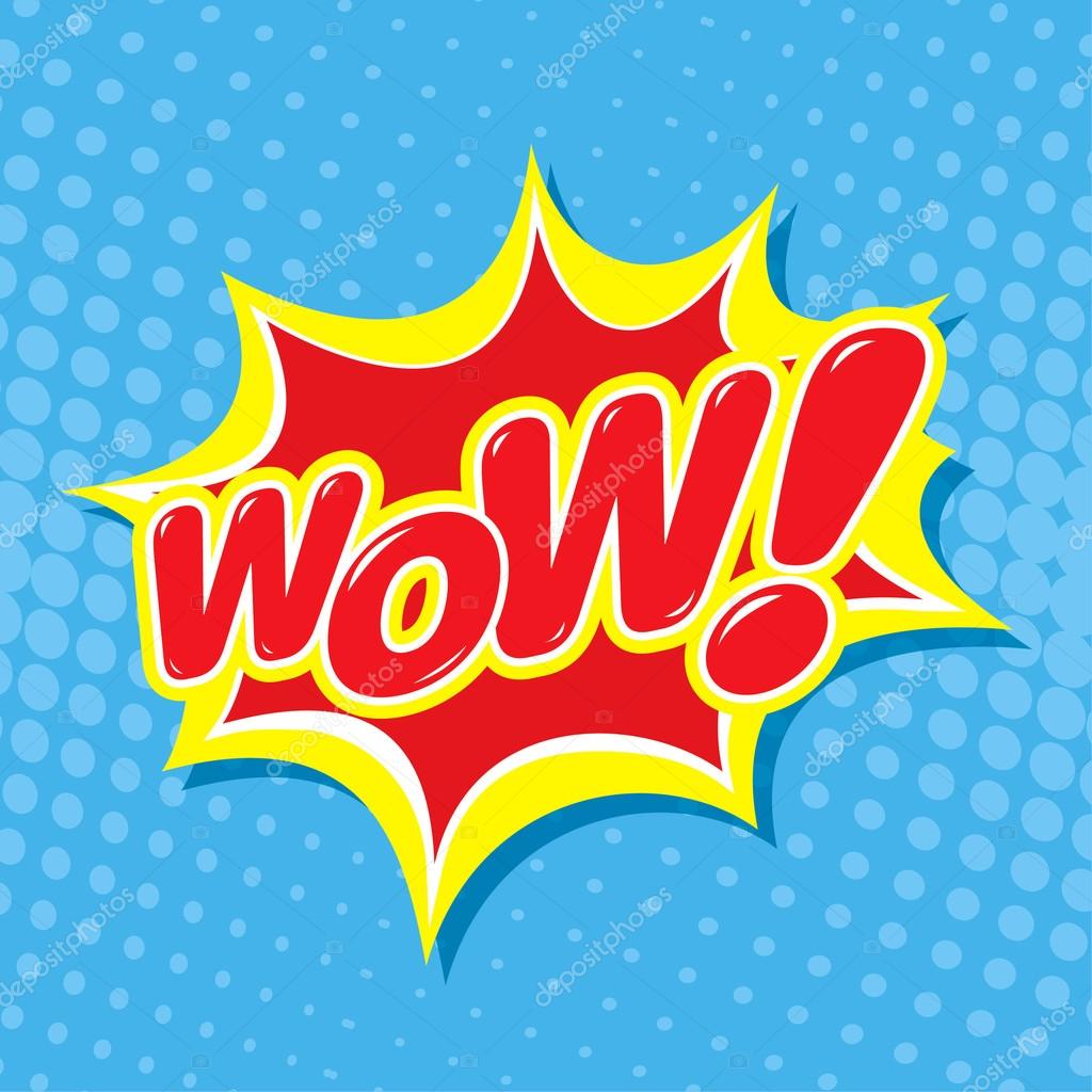Wow! Comic speech bubble. Vector Illustration