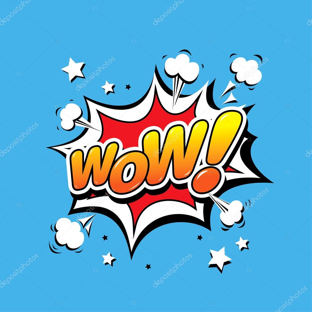 Wow! Comic speech bubble. Vector Illustration