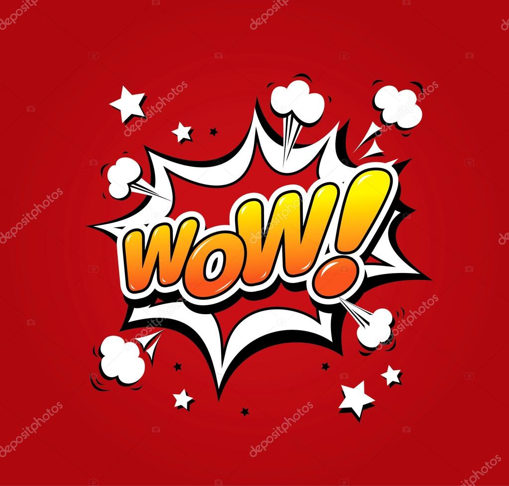 Wow! Comic speech bubble. Vector Illustration