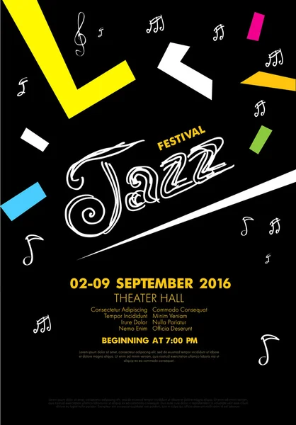 Festival de jazz - música ao vivo . — Vetor de Stock