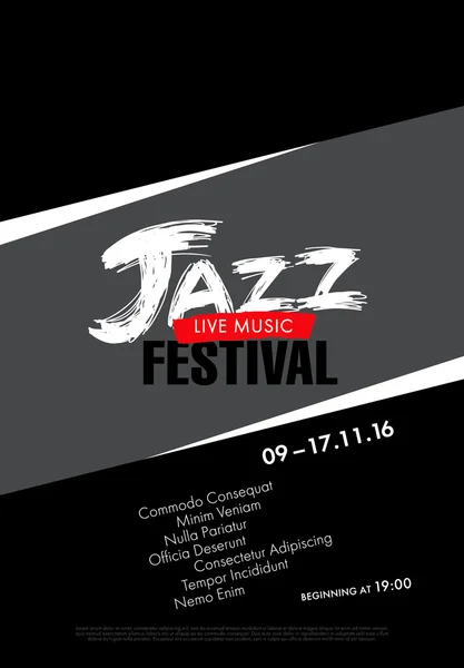 Festival de jazz - música en vivo . — Vector de stock
