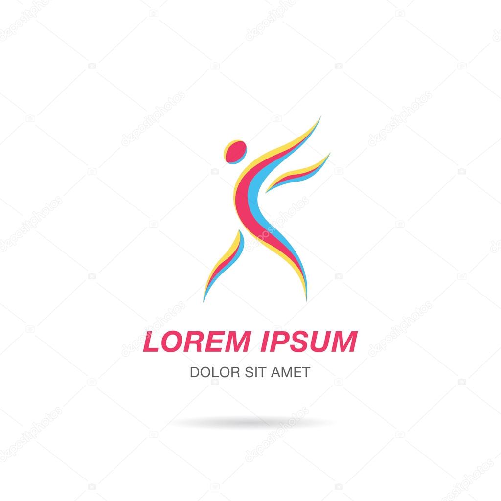Abstract stylized figure of a human. Logo template design. Vector Illustration