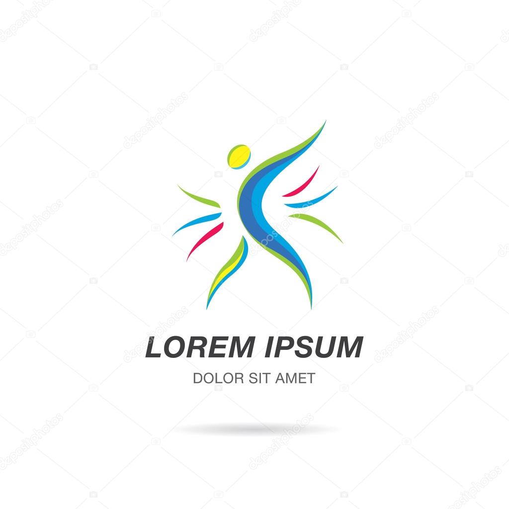 Abstract stylized figure of a human. Logo template design. Vector Illustration