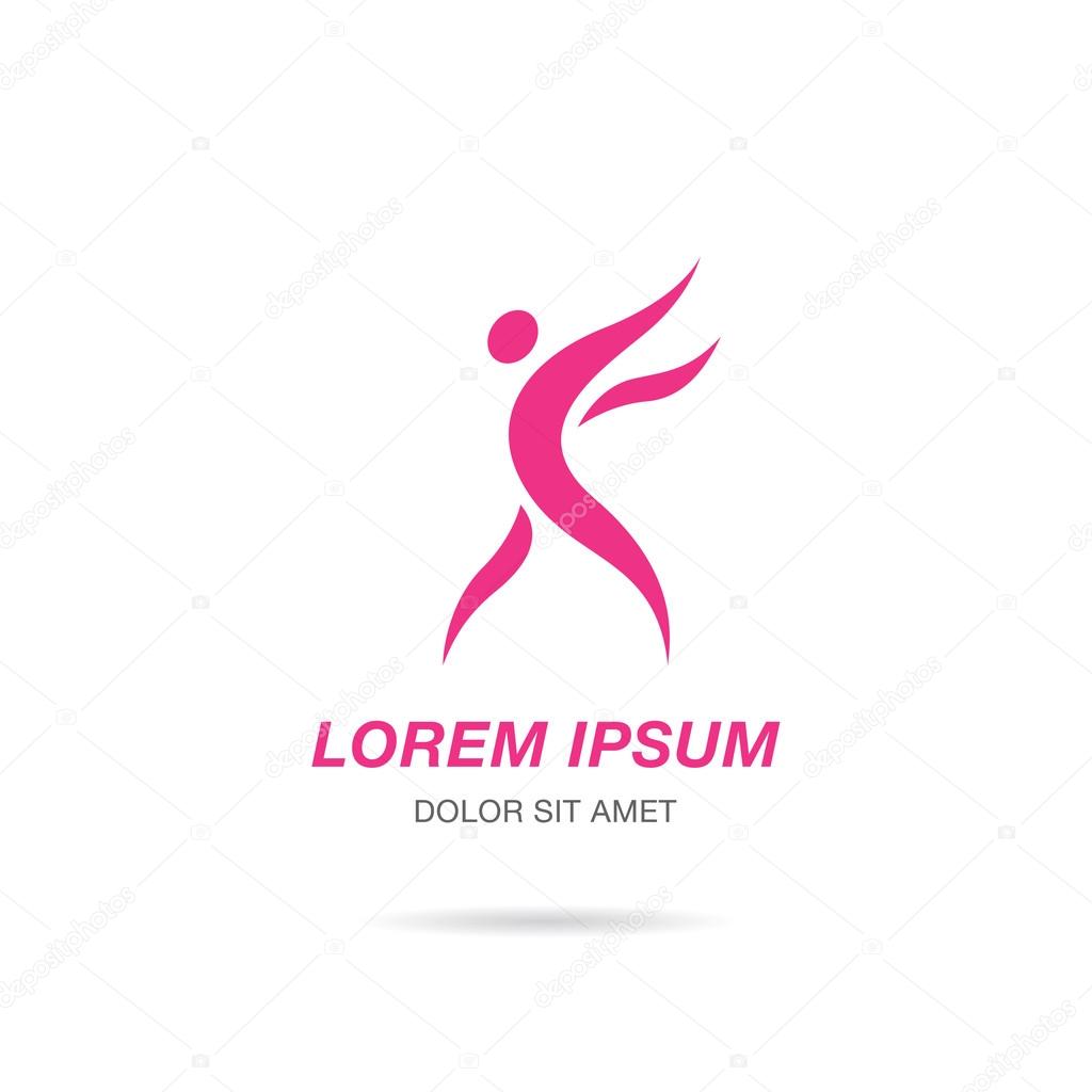 Abstract stylized figure of a human. Logo template design. Vector Illustration