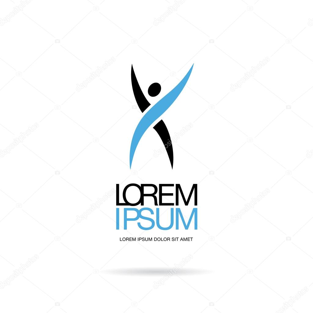 Abstract stylized figure of a human. Logo template design. Vector Illustration