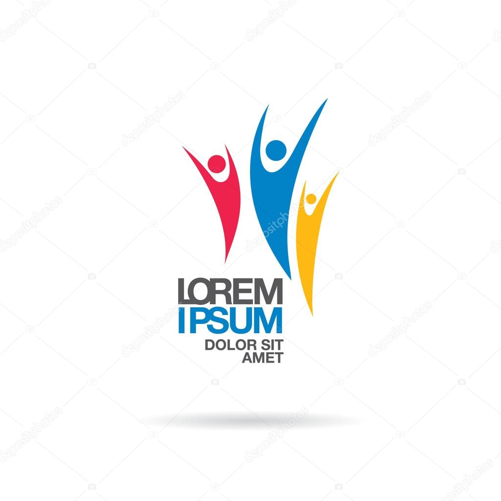 Abstract stylized figures of a human's. Logo template design. Vector Illustration