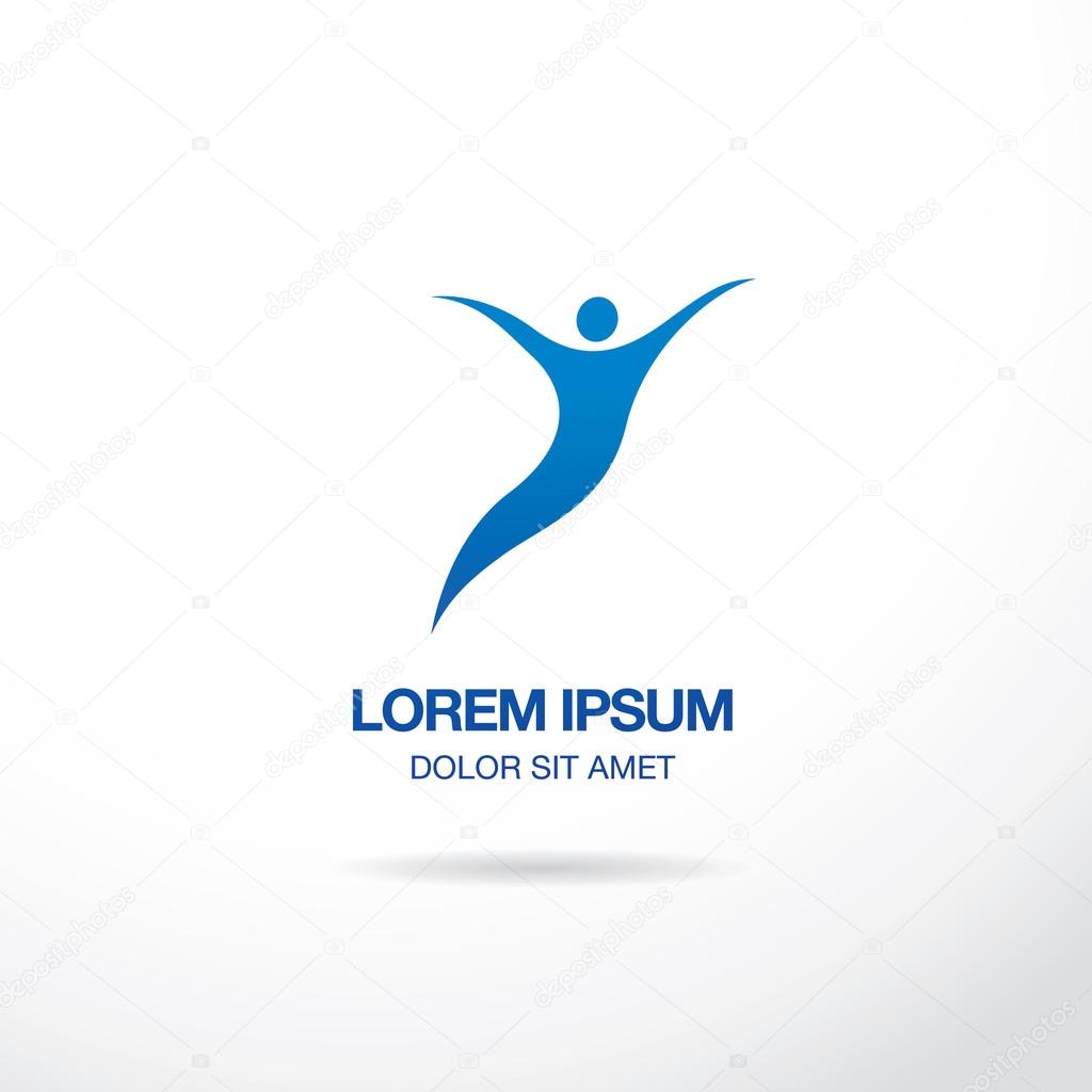 Abstract stylized figure of a human. Logo template design. Vector Illustration
