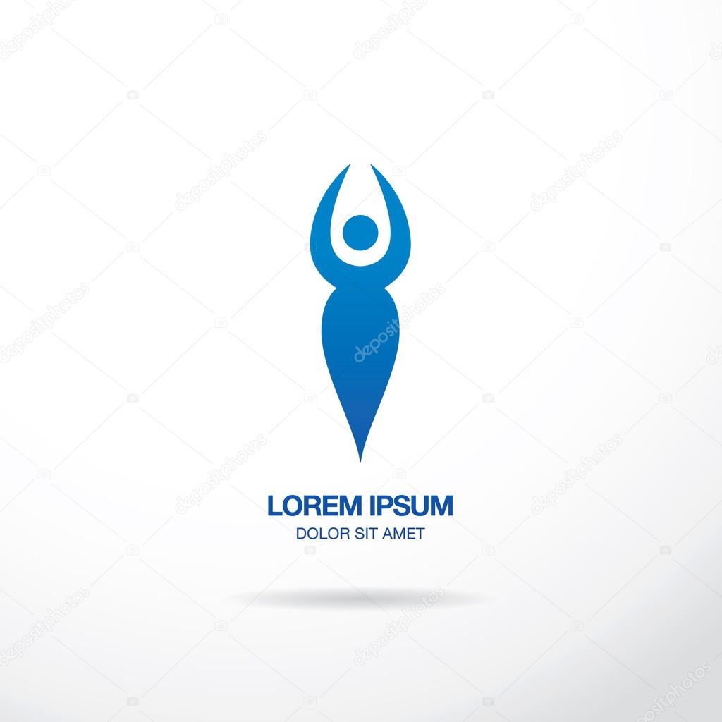 Abstract stylized figure of a human. Logo template design. Vector Illustration