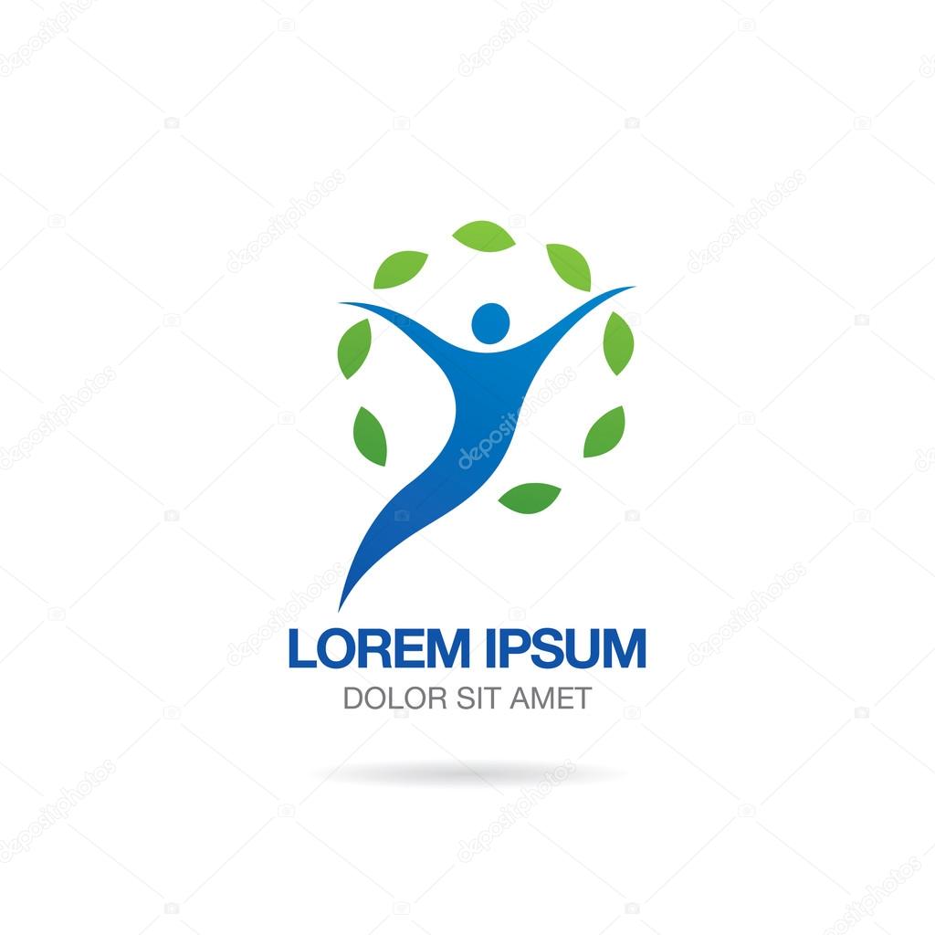 Abstract stylized figure of a human. Logo template design. Vector Illustration