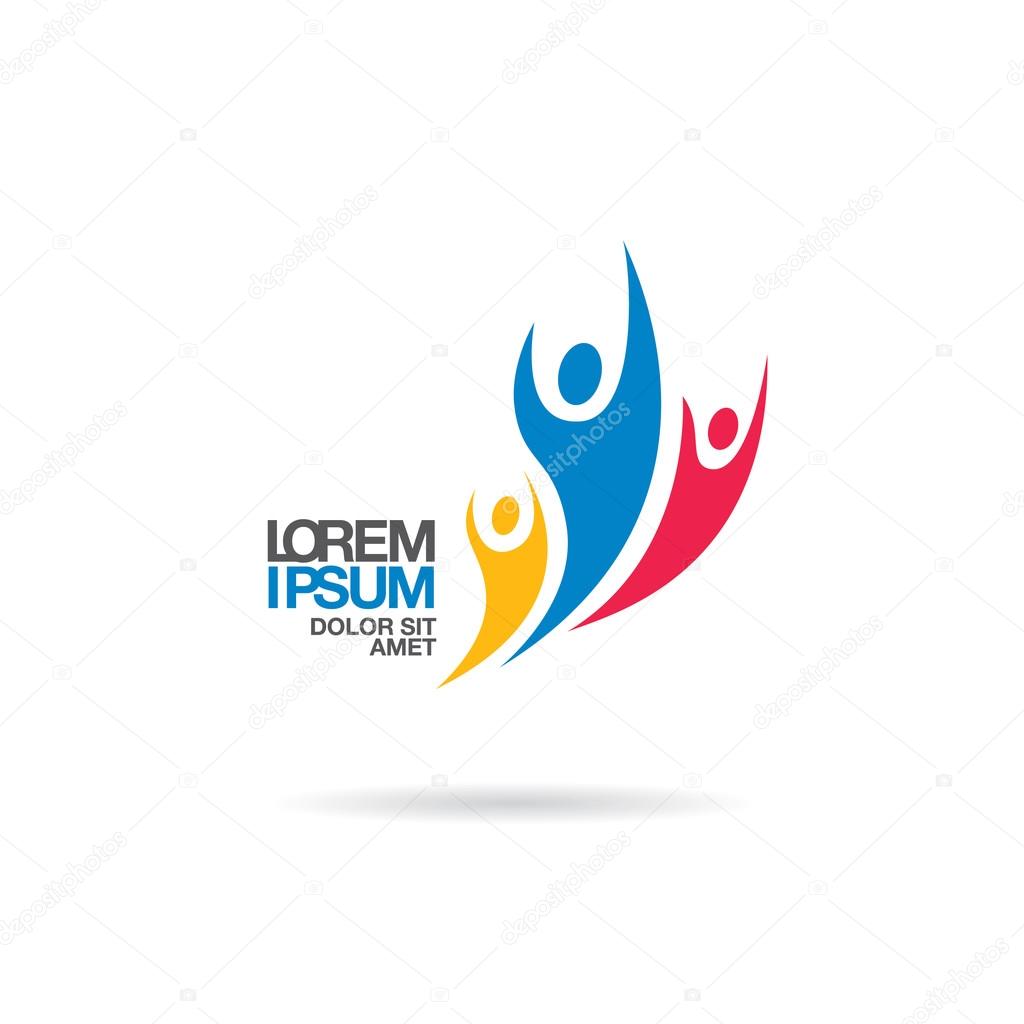 Abstract stylized figures of a human's. Logo template design. Vector Illustration