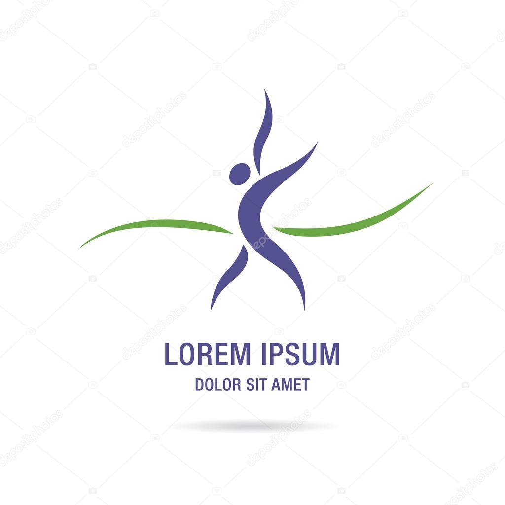 Abstract stylized figure of a human. Logo template design. Vector Illustration