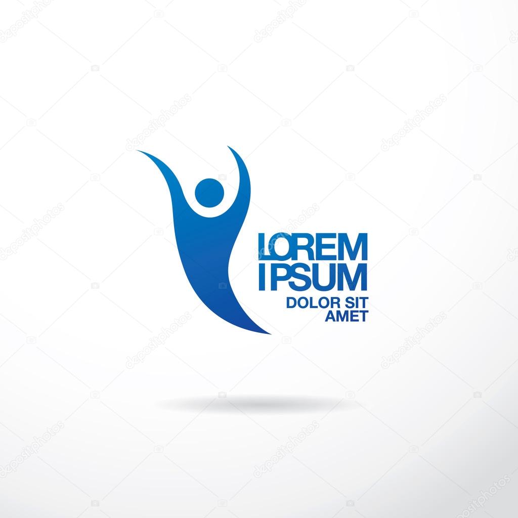 Abstract stylized figure of a human. Logo template design. Vector Illustration