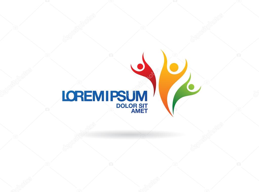Abstract stylized figures of a human's. Logo template design. Vector Illustration