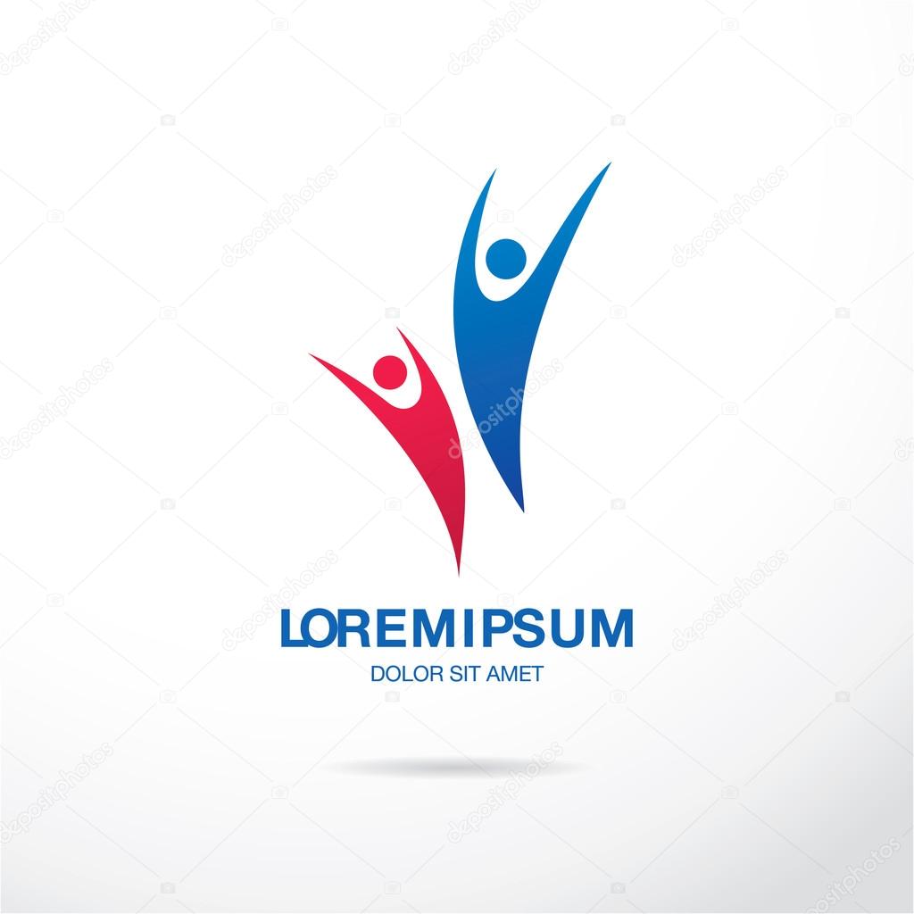 Abstract stylized figures of a human's. Logo template design. Vector Illustration