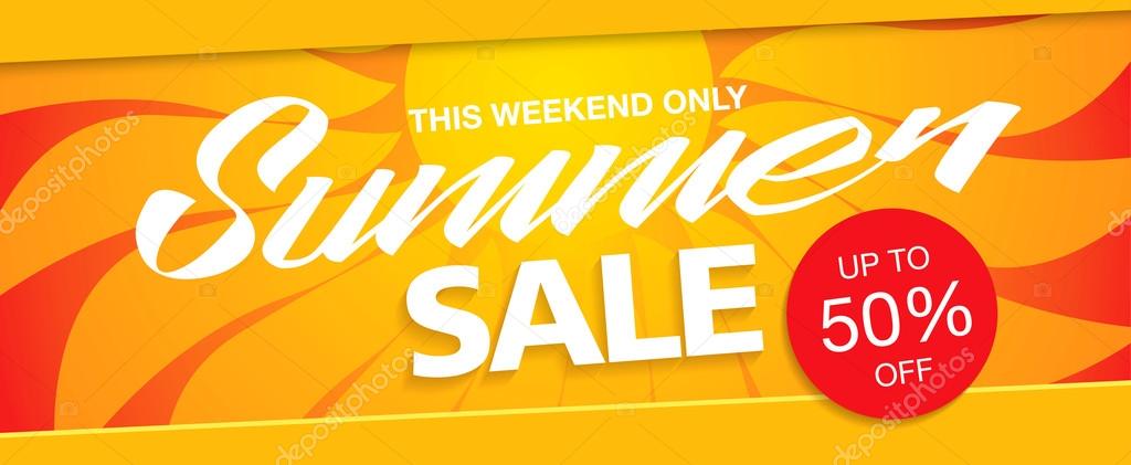 Summer sale banner. Vector Illustration