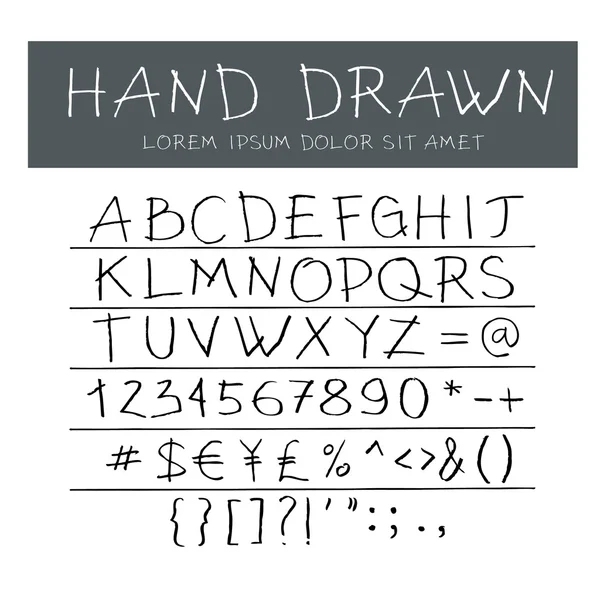 Fuente Hand drawn alphabet — Vector de stock