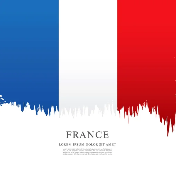 French flag made in brush stroke — Stock Vector