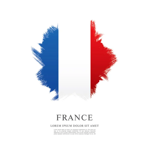 Bandera de Francia en pincelada — Vector de stock