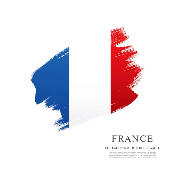 Bandeira francesa feita em pincel —  Vetores de Stock