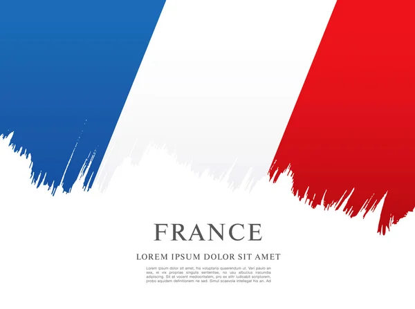 Ecsetvonás-ben francia zászló — Stock Vector