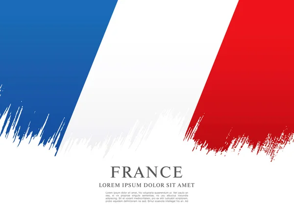 Francouzská vlajka v tahu štětce — Stockový vektor