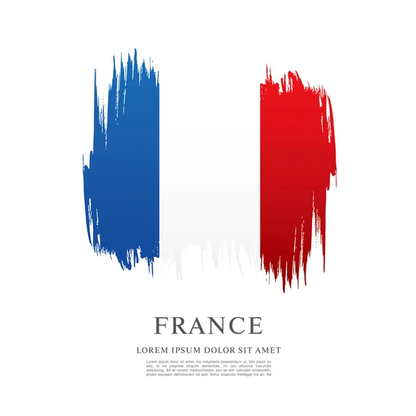 French flag made in brush stroke — Stock Vector