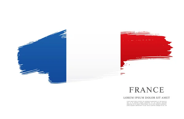 Французский флаг с мазком кисти — стоковый вектор