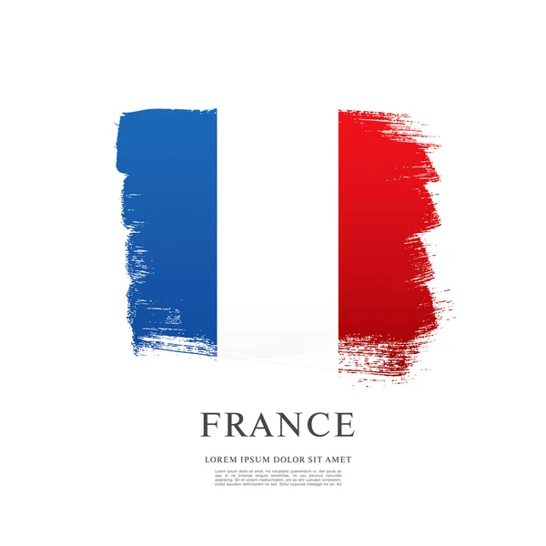 Bandeira francesa feita em pincel — Vetor de Stock