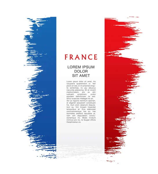 Bandera de Francia en pincelada — Vector de stock