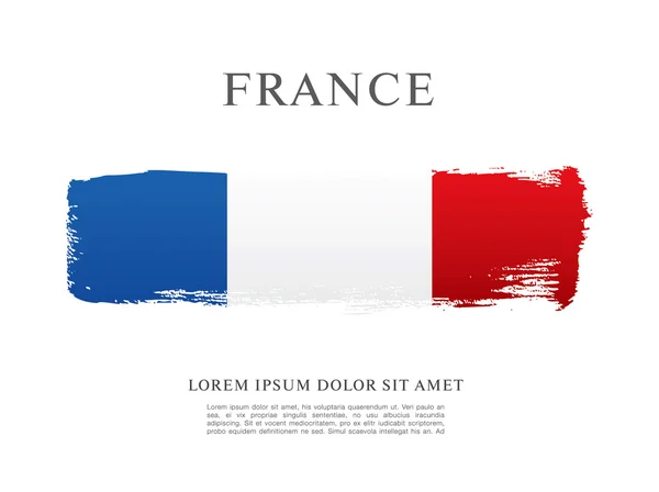 Ecsetvonás-ben francia zászló — Stock Vector