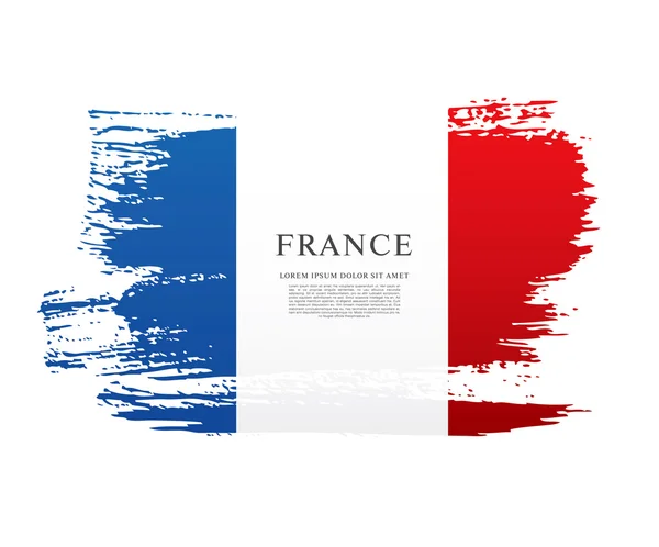 French flag made in brush stroke — Stock Vector