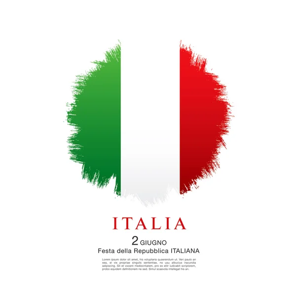 意大利的国旗。意大利共和国假日 — 图库矢量图片