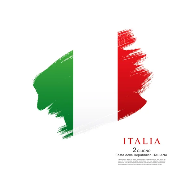 Olasz zászló. Olasz Köztársaság nyaralás — Stock Vector
