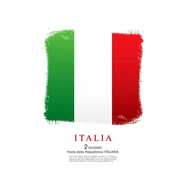 Bandeira italiana. República Italiana Férias — Vetor de Stock