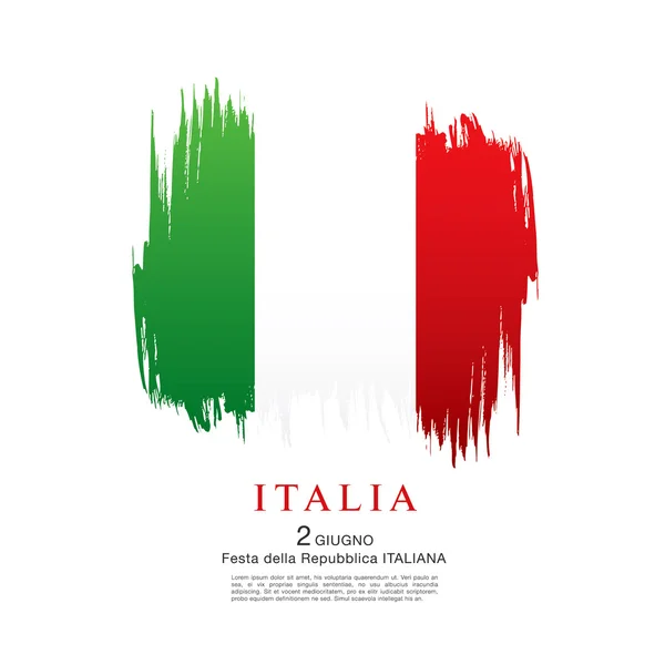 İtalyan bayrağı. İtalya tatil — Stok Vektör