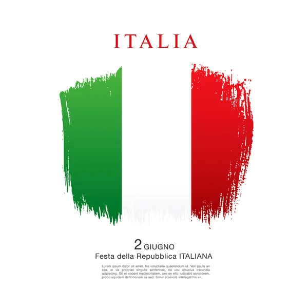 Bandera italiana. Vacaciones en República Italiana — Archivo Imágenes Vectoriales