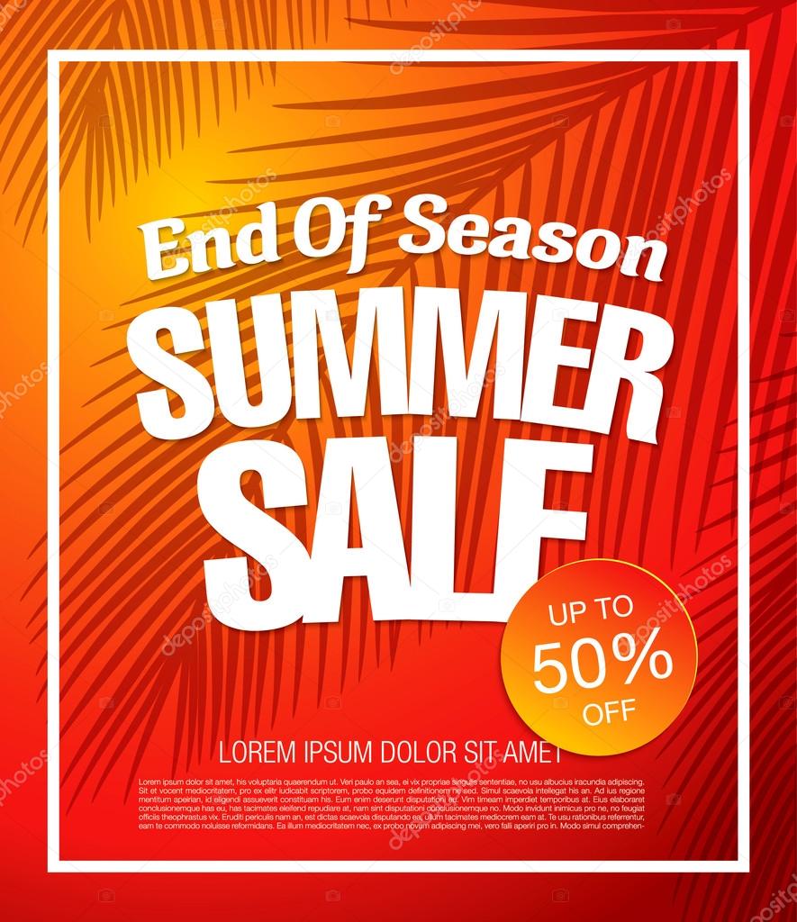 Summer sale template banner. Vector Illustration