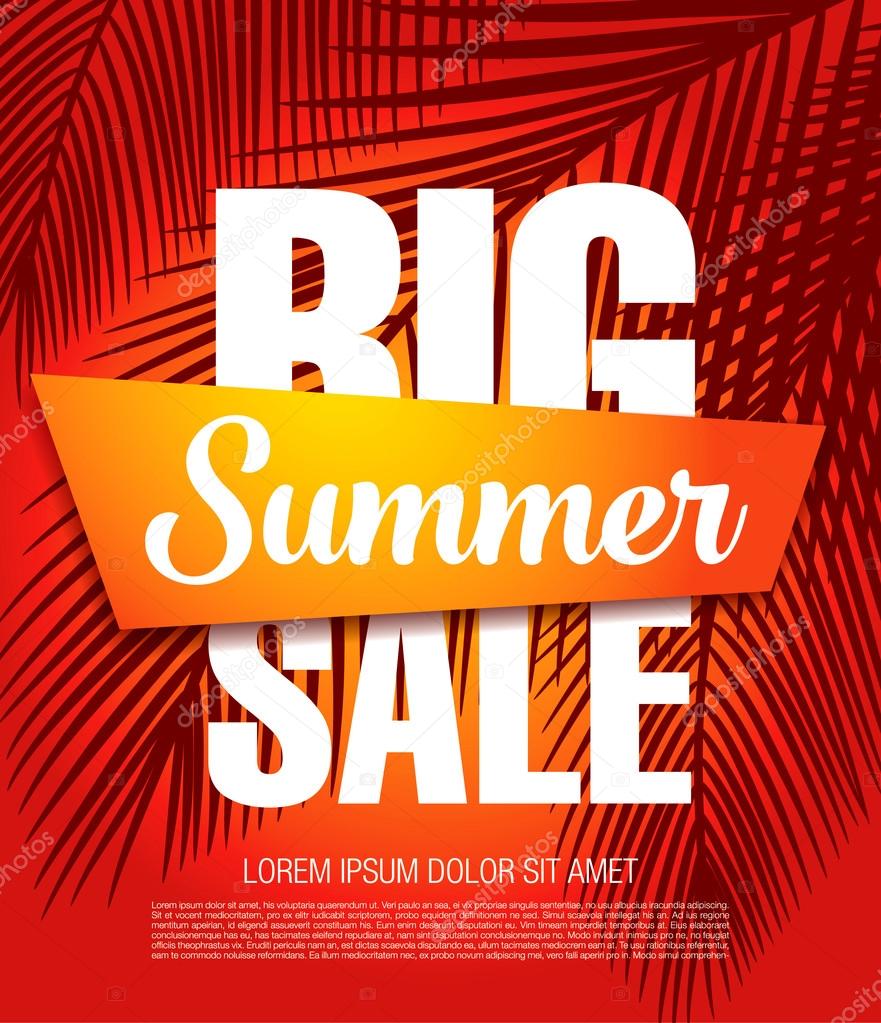 Summer sale template banner. Vector Illustration