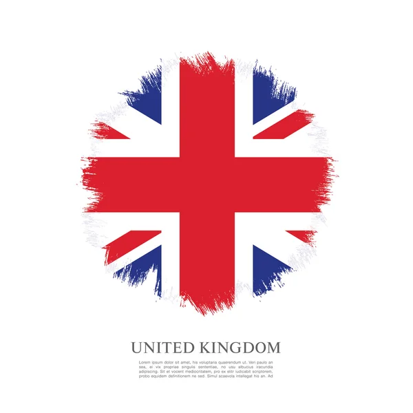 Британский флаг на фоне мазка кистью — стоковый вектор