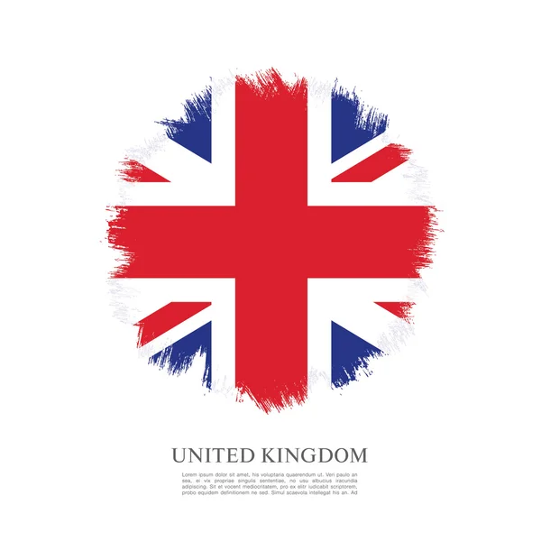 Drapeau britannique en fond de coup de pinceau — Image vectorielle