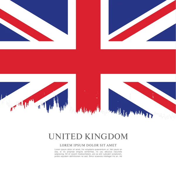 Britse vlag gemaakt in borstel beroerte achtergrond — Stockvector
