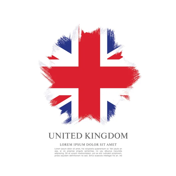 British flag made in brush stroke background — Stock Vector