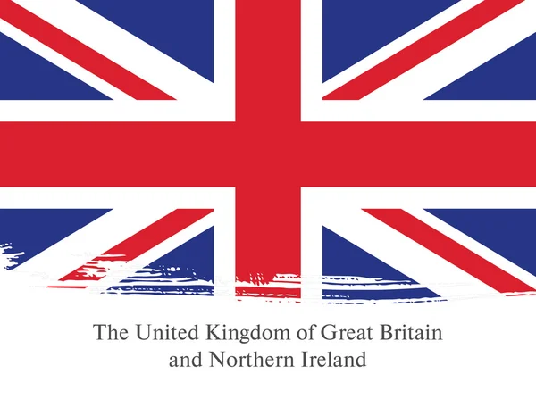 Bandera británica realizada en pincel de fondo — Vector de stock