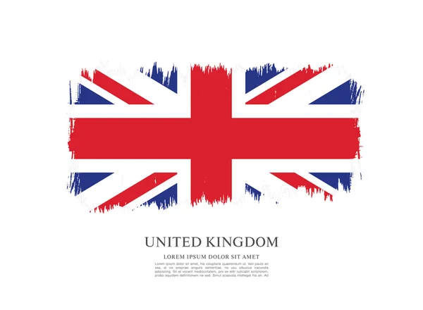 Flagi brytyjskiej w szczotka tło udar mózgu — Wektor stockowy