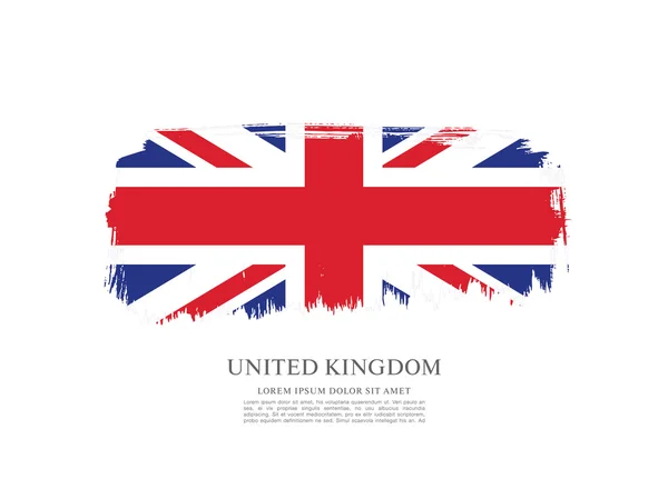 İngiliz bayrağı fırça konturu arka planda yapılan — Stok Vektör