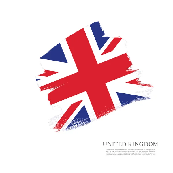 Bandera británica realizada en pincel de fondo — Vector de stock