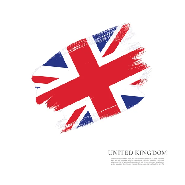Flagi brytyjskiej w szczotka tło udar mózgu — Wektor stockowy