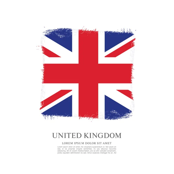 Drapeau britannique en fond de coup de pinceau — Image vectorielle